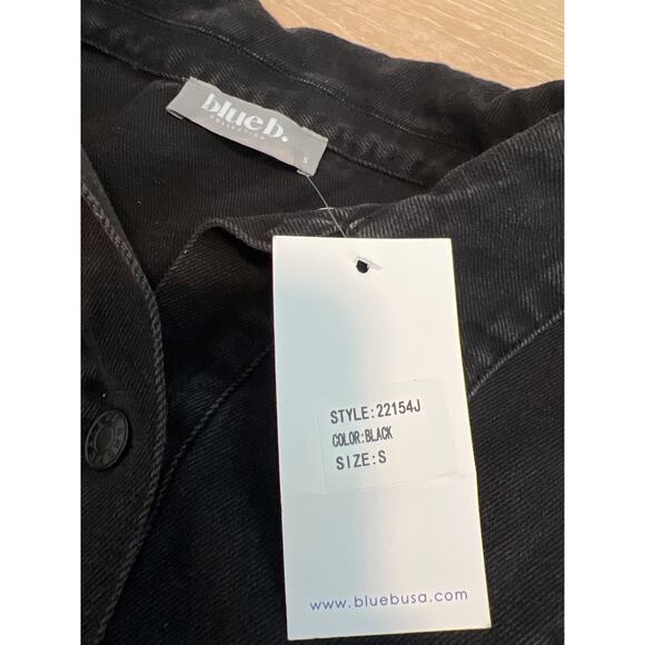 Blue B Rhinestone Fringe Denim Jacket Size Small Black Western Concert Rodeo - Picture 7 of 9